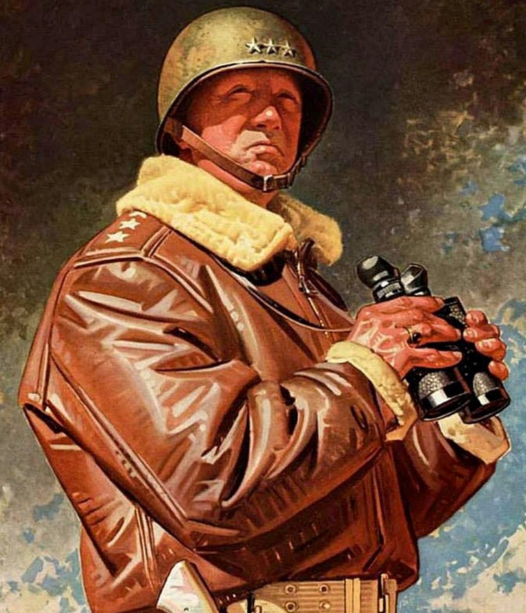 Załączony tytułowy plakat – autorstwa Josepha Christiana Leyendeckera – przedstawia gen. Pattona w 1944 roku. Wikimedia/US Army, domena publiczna.